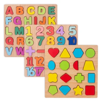 1 Set Jucării pentru Copii din Lemn Forme Geometrice Montessori Puzzle Sortare Matematica Cărămizi de Învățare Preșcolară Joc Educativ pentru Copii