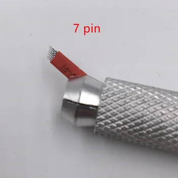 100BUC 7 Pini Spranceana Machiaj Permanent Tatuaj Conice Lama Microblading Ace Pentru 3D Broderie Manuală Tatuaj Pen Mașină