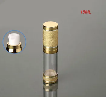 100buc airless 15ML sticla de plastic,en-gros de 0,5 grame de plastic lotiune flacon airless cu pompa de aur CAPACUL pot fi folosite pentru Cosmetice