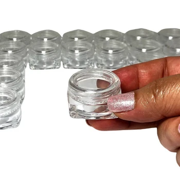 100BUC Goale de Plastic Clar Mini Pătrat Gol Cutie Mica de Bijuterii Sticle Returnabile Pătrat Borcane Cosmetice Frumusete Recipiente pentru mostre