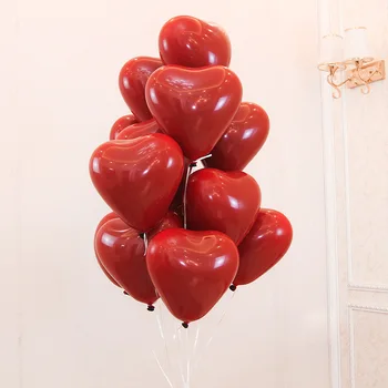 10buc inima Rosie baloane latex inima dragoste Gonflabile aer balon cu heliu ziua îndrăgostiților căsătorie petrecere de nunta decor consumabile