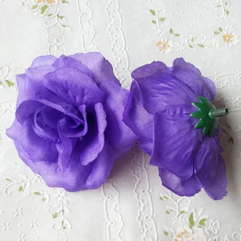 10BUC/Lot 8 CM Culoare Violet Artificiale de Trandafir Flori de Mătase Capete DIY Nunta Acasă Petrecere Festiv Decor Consumabile flori tesatura