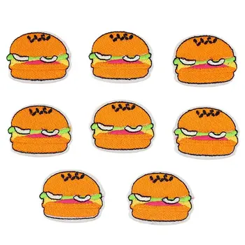 10buc/lot Brodate Hamburgeri Aplicatii de Fier Pe Cartoon Fast-Food Patch-uri Diy Blugi Haine Rucsac Autocolante Coase Îmbrăcăminte Insigna