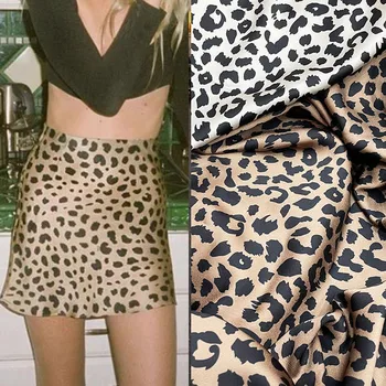 145 cm Lățime Moda Leopard Imprimate Șifon Tesatura Satin Pentru Femei Rochie Bluza Pantaloni DIY Pânză de Cusut Material