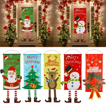 1BUC Crăciun Ușă Pridvor Banner Moș Crăciun, om de Zăpadă Crăciun Fericit Agățat Steagul Ornament de Crăciun Pentru Decor Acasă Navidad 2023