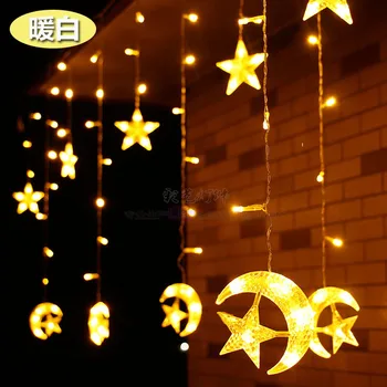2.5 M, Perdea de Lumină LED Star Ghirlanda de Crăciun 220V UE în aer liber/Interioară de iluminat Șir de Basm Lampa de Nunta, Petrecere de Vacanță Decorare