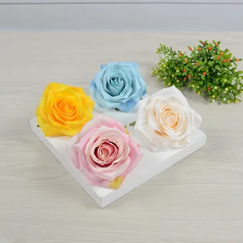 2 BUC 9CM 9colors Mătase Artificială a Crescut Capete de Flori Pentru DIY Accesorii Nunta Perete Grădină Acasă Buchet Decoratiive
