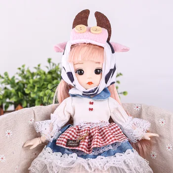 20 de Comune Mobile Noi 30cm Papusa Anime 3D Ochi 1/6 Bjd Printesa Rochie Costum Papusa Dress Up pentru Copii DIY Jucărie Fata Cadou