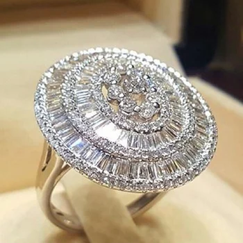2019 Nou de Înaltă Calitate, Super-Strălucitor CZ Inel Micro Pave Cristal Inele Pentru Femei de Lux de Nunta Inele de Logodna Brand de Bijuterii Cadouri