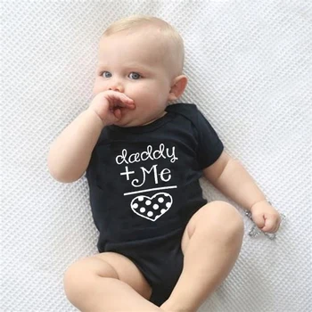 2019 Vara Nou-Născut Bodysuit Tati Mi Amuzant Imprimare Mâneci Scurte Baby Boy Girl Salopeta Bebelus