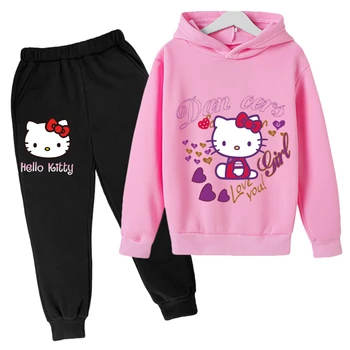2022 Hello Kitty Hanorac Seturi de Primăvară și de Toamnă pentru Copii Tricou de Moda 2 buc Treninguri baietel Haine 4-14 ani