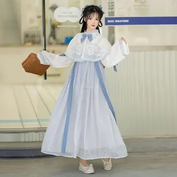 2023 vara noi de sân lungimea stil Chinezesc brodate de zi cu zi casual hanfu primavara-vara femei fata dulce zână rochie de dans set