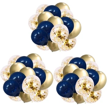 50pcs/lot Bleumarin Aur Confetti Baloane de 12 țoli Aur Metalic Chrome Baloane Copil de Dus Spațiu de Partid Decor