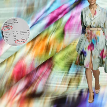 Alb Waxberry Italia Digitale Imprimate Jacquard Satin Șifon de Mătase Țesături de Îmbrăcăminte Materiale Femei Rochie Haine DIY Freeshipping