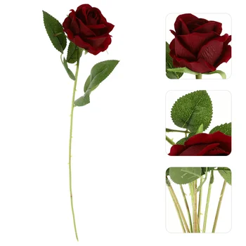 Buchete De Flori Realiste, Trandafiri, Flori Artificiale, Flori De Nunta De Nunta Consumabile Partid False Floare Trandafir Rosu