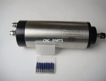 CNC de frezat cu ax ER11 diametru 80mm 220V 1.5 KW apă de răcire motor ax+ 10 bucati cnc gravura biți