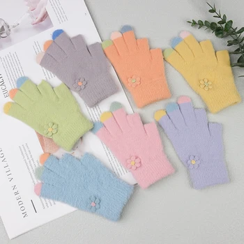 Copil nou Manusi de Iarna pentru Copii Moale Cald pentru Copii Mănuși de Iarnă Mănuși de Degete pentru Băieți și Fete de Pluș Mănuși cu un deget 3-6 Ani