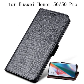 Crocodil Portofel Caz pentru Huawei Honor 50 50PRO Piele Flip Magnetic Capac Sac de Onoare 50se/50pro fundas piele capa