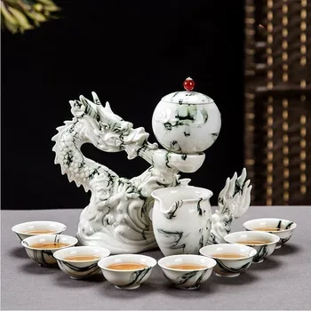 De bun augur Dragon Binecuvântare High end Atmosferă de Top grad Automata Set de Ceai Ceai de Artă Ceramică Creative Ceașcă de Ceai clasa de Top Cutie de Cadou