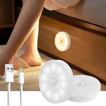 Decor dormitor Lumini de Noapte Senzor de Mișcare Lampa de Noapte pentru Copii Cadouri USB de Încărcare Dormitor de Decorare a Condus Lumina de Noapte MOONSHADOW