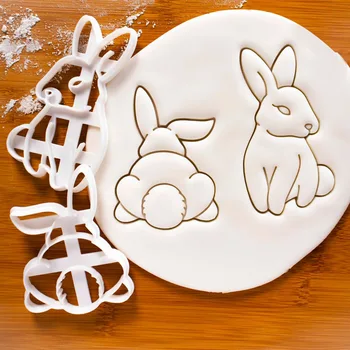 Din Plastic alb DIY Model de Iepure Desene animate Biscuit Mucegai Consumabile Bucatarie Tort de Copt Instrumente Pentru Paște