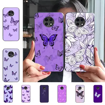Estetic Fluturi Violet Caz de Telefon pentru Samsung S20 lite S21 S10 S9 plus pentru Redmi Note8 9pro pentru Huawei Y6 acoperi