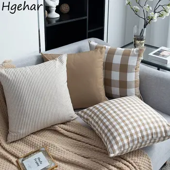 Față de pernă Japonia Stil Simplu Carouri pentru Acasă Canapea Dormitor All-meci Auto de Bază Moale Decorative Casual 45×45 cm Clasice Populare