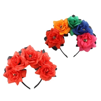 Flori colorate Banda de Păr Subțire Partea Petrecere Rave Bentita pentru Par Fata Provizii