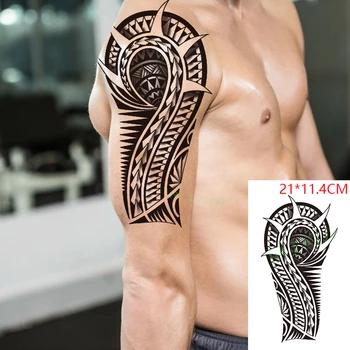 Impermeabil Tatuaj Temporar Autocolante Totem Geometrice Braț Picior Spate Body Art Fals Tatuaj Flash Tatuaj pentru Femei Barbati