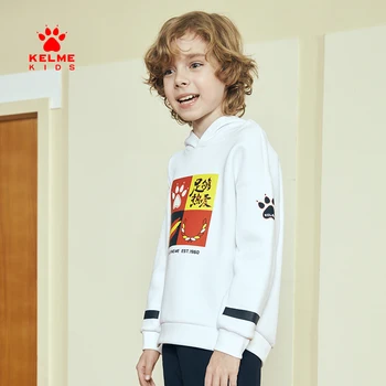 KELME COPII pentru Copii Haina pentru Copii Versatil Imprimate Pulover Casual Baieti si Fete cu Gluga Tendință pulover Pulover TT50313009
