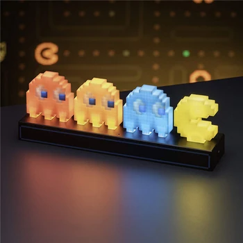LED 3D Atmosferă de lumină Pac-Man Pixel Lumina de Noapte Joc Pictograma Iluzie Vizuală Lampa de Acțiune Figura Model De Crăciun Cadou de Anul Nou