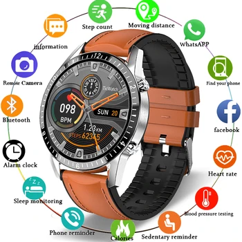 LIGE Nou Telefon Bluetooth Ceas Inteligent Bărbați Impermeabil Sport Multifunctional Fitness Ceas Tracker de Sănătate Vreme Ecran smartwatch