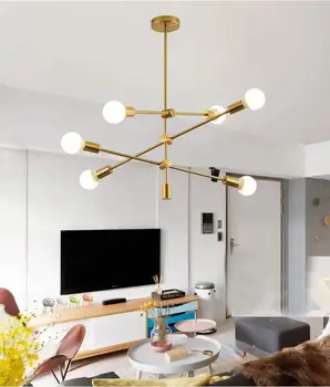 Lumina Plafon Moderne Sputnik Monta La Mijlocul Secolului Nichel Periat De Sticlă Corp De Iluminat Pentru Dormitor, Sufragerie