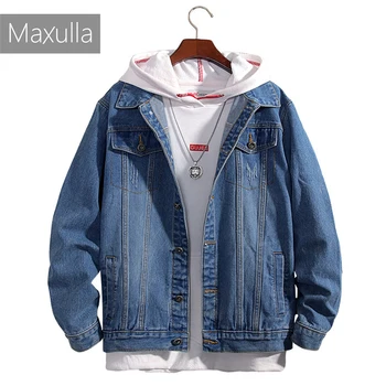 Maxulla denim jachete barbati maneca lunga Primăvară jean jachete uzura streetwear denim haina de sex masculin street wear Mla031