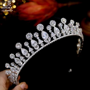 Mireasa Frizură de Lux Picătură de Apă Coroana Diademe Bentita Femeile Nunta Bijuterii de Păr Caciulita Accesoriu de Par ASNORA A01208