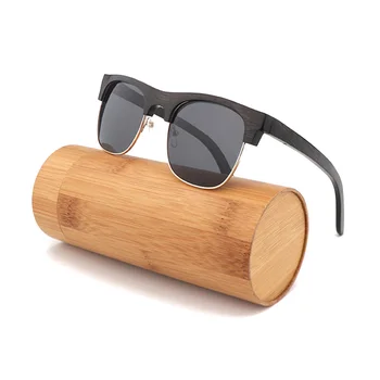 Moda Retro Jumătate-ochelari de Soare Cadru Natural de Bambus pentru Bărbați ochelari de Soare Manual Clasic Polarizate UV 400 Protecție Cu Cutie