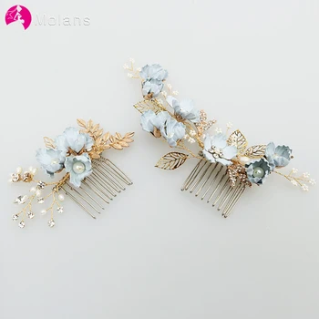 Molans de Lux Stras Hairpin Perla de Nunta Piepteni de Păr Accesorii de Par pentru Mireasa Flori Caciula Femei Bijuterii de Mireasa