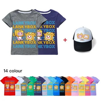 Noi Vara Lankybox Copii Tricou Copii Drăguț desen Animat 3D T-shirt Pentru Baieti Fete Îmbrăcăminte Unisex Mâneci Scurte+palarie de soare