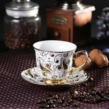 Nordic Stil Elegant De Cafea Cesti Si Farfurioare Manual Ins Aur Lapte Ceașcă De Ceai După-Amiaza Bone China Mic Dejun Cana