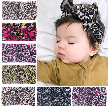 Noua Moda pentru Copii Leopard Întinde Banda de Păr Copil Bentita Funda Mare Largi Pălării Copii Fata de Păr Accesorii pentru Copii