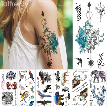 Noul tatuaj Temporar autocolant de Culoare Fantezie Libertatea pasăre Phoenix Fierbinte animal Mare, rezistent la apa de flori de braț tatuaj pentru femei barbati copii
