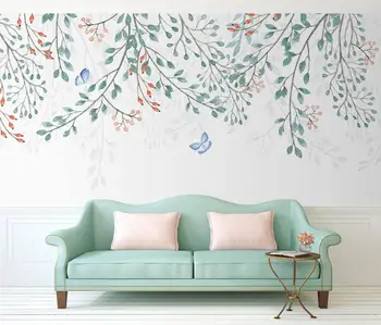 personalizat Nordic pastorală frunzele plantelor Fotografie Tapet Mural imagini de fundal Moderne, Living cu Canapea, TV tapet de Fundal de Decor Acasă