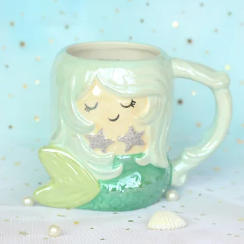 Pictate manual 3D Sirena Cana drăguț ceramice cana de apa ceașcă de cafea 350ml