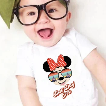 Rafinat Moda Disney Harajuku Romper Baby Minnie cu ochelari de Soare Grafice din Seria Dulce Unisex Fată Băiat Salopeta