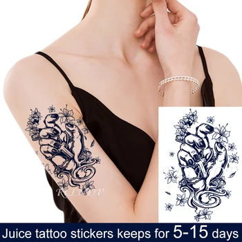 Rezistent la apa Temporar Suc de Autocolant Tatuaj Cruce Colier Floare de Mână Flash Tatuaj Fals Tatuaj Body Art pentru Barbati Femei