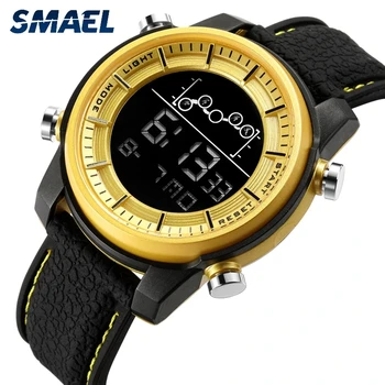 SMAEL Cuarț Ceasuri Barbati iubitorii Supradimensionat LED Digital Fashion impermeabil ceas de lux 1556 din oțel inoxidabil pentru bărbați ceas