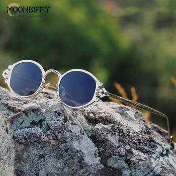 Steampunk Oval ochelari de Soare de Lux, Cadru Metalic Gravat Ochelari Stradă Fotografiere Ochelari de Înaltă Calitate UV400 Ochelari de Soare Barbati