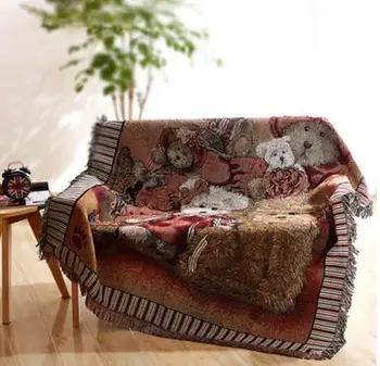 Stil Vintage model urs fir pătură de bumbac covor, canapea acoperi pătură de canapea prosop de uz casnic de decor