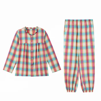 Tianzhu Brand Toamna Doamnelor Acasă Purta Carouri Costum Haină Lungă, Pantaloni De Moda Țesături Din Fibre De Bambus Confortabil Pijamale