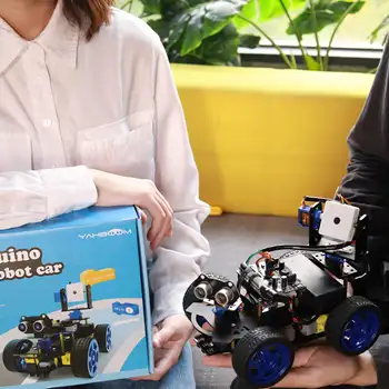 Tracțiune integrală 4WD Inteligent Robot Kit Auto Pentru Arduino UNO R3 DIY STEM Proiecte Robotice pentru Programare Educație +e-Manual